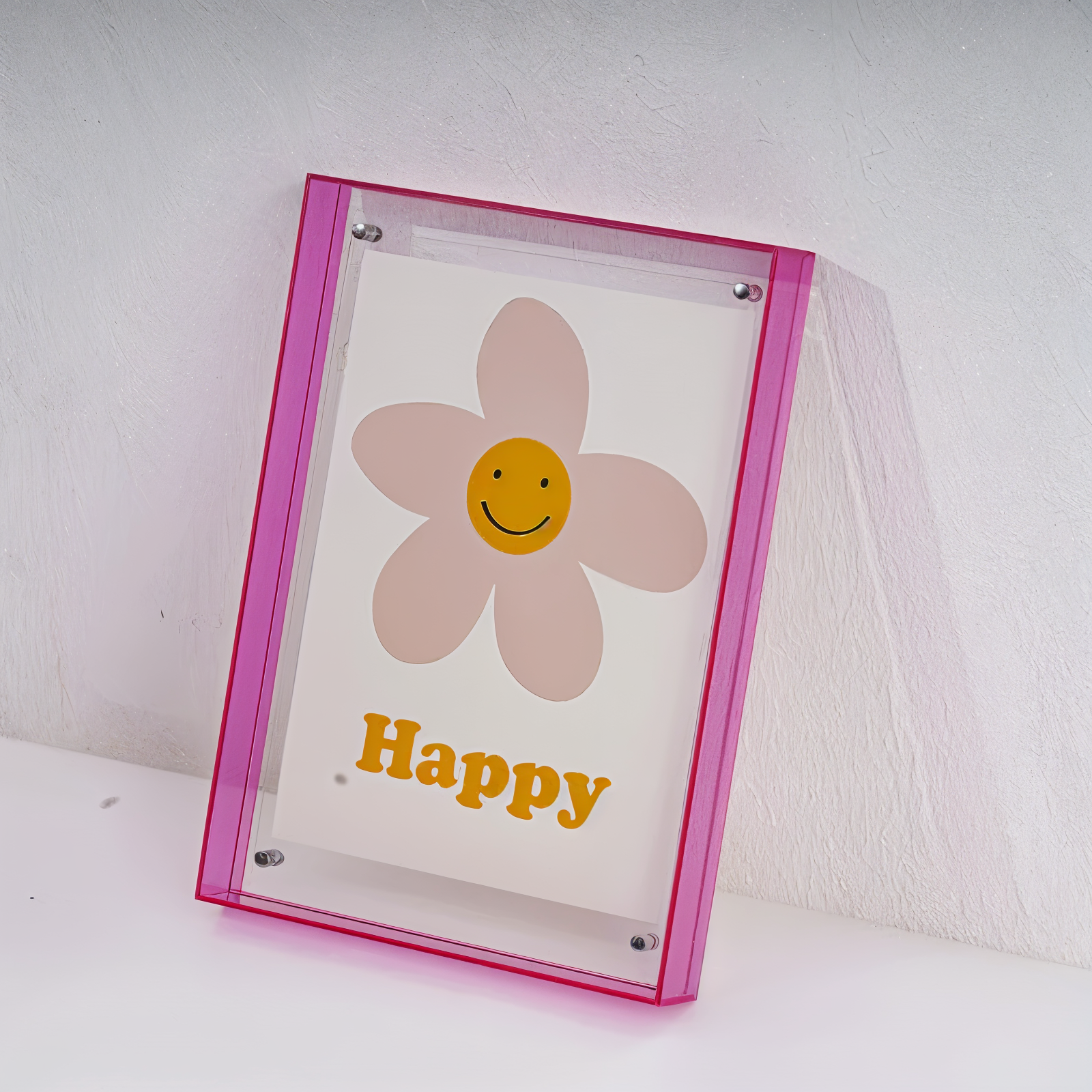 Acrylic photo frame in neon color