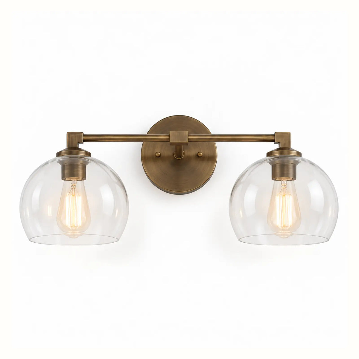 Colorful glass globe wall sconce with a metal frame in Japandi style