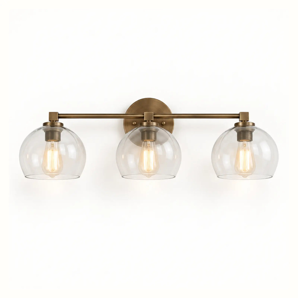 Colorful glass globe wall sconce with a metal frame in Japandi style