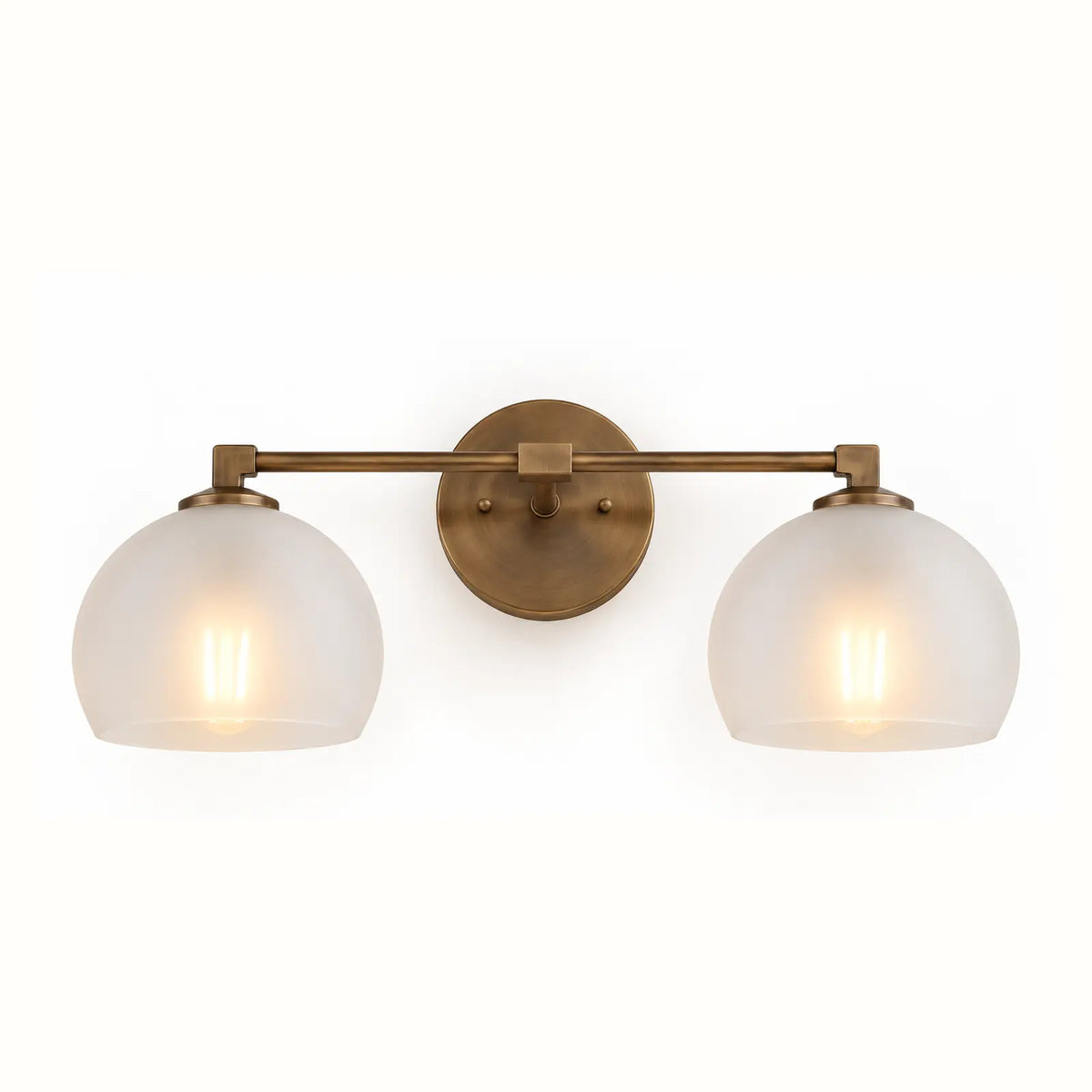 Colorful glass globe wall sconce with a metal frame in Japandi style