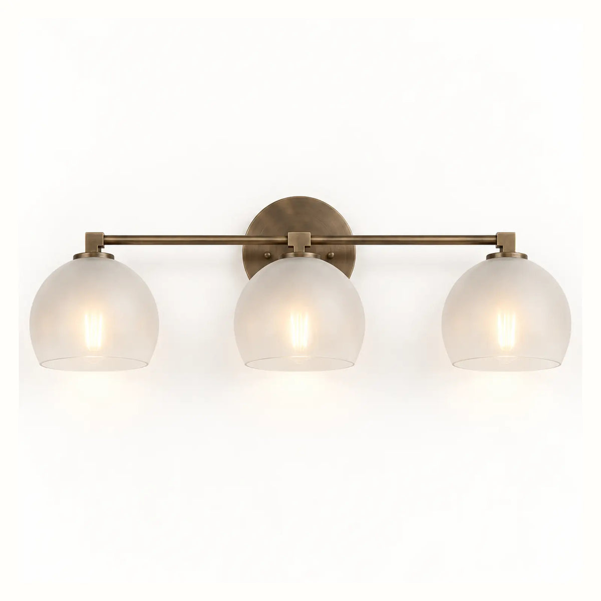 Colorful glass globe wall sconce with a metal frame in Japandi style
