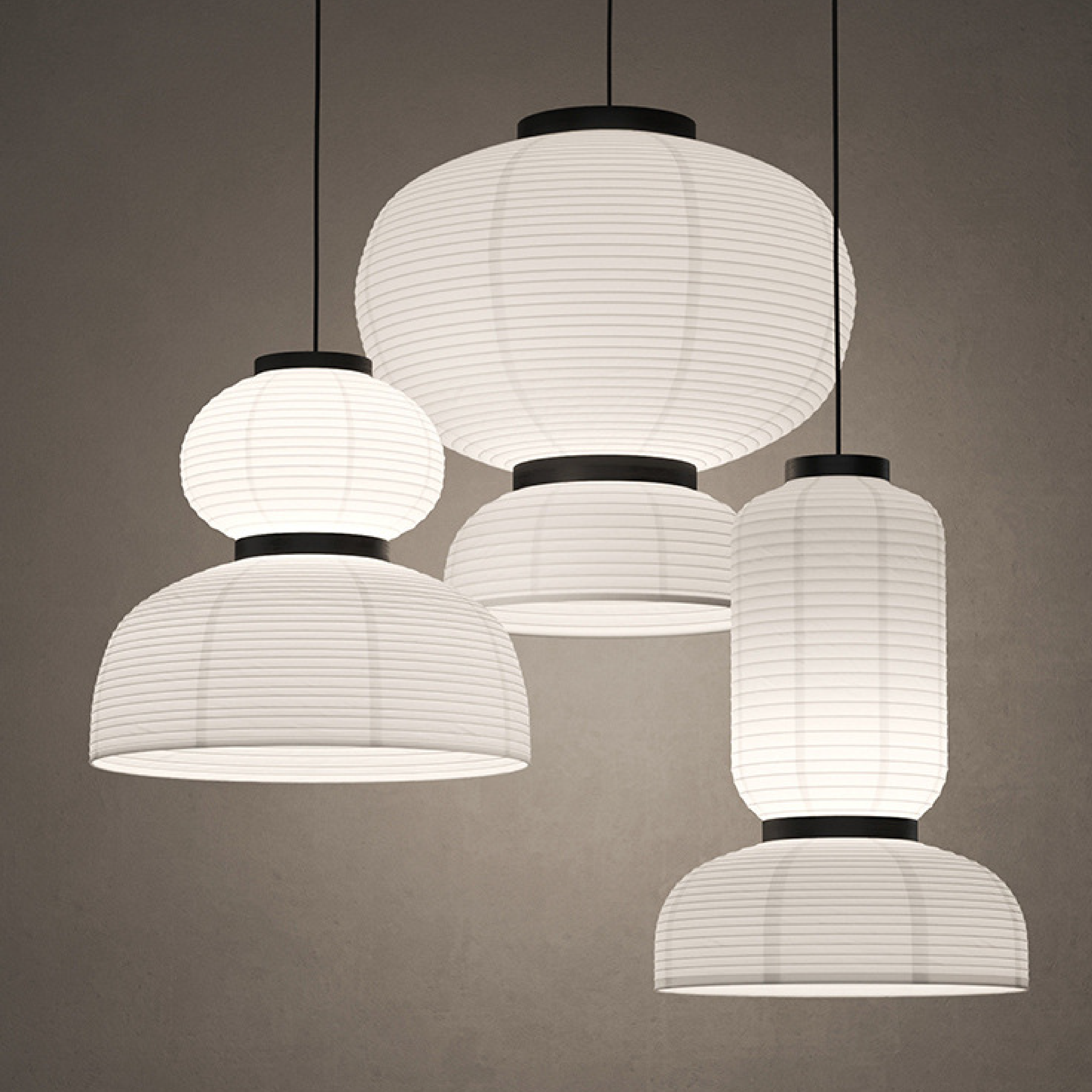 Minimalistyczna biała japońska lampa wisząca Wabi Sabi