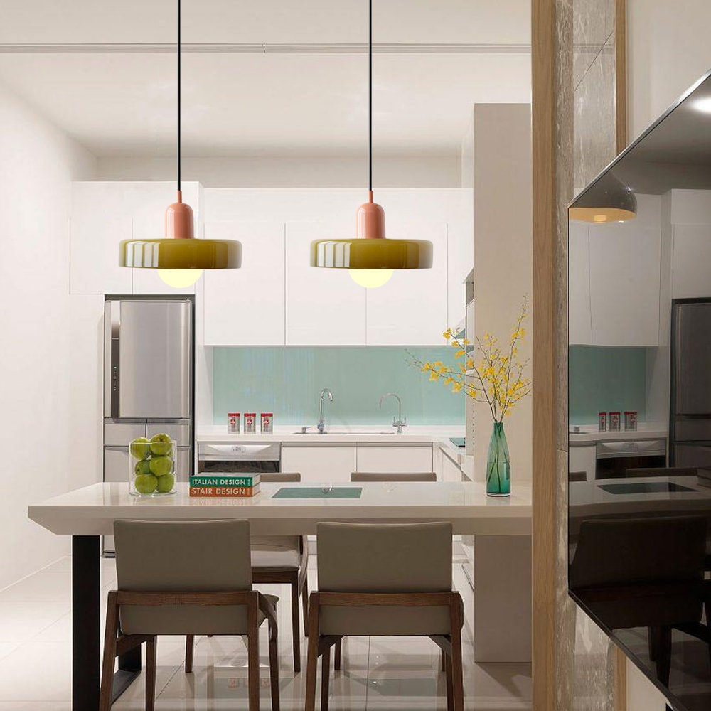 Colorful Modern-Style Glass Pendant Ceiling Light