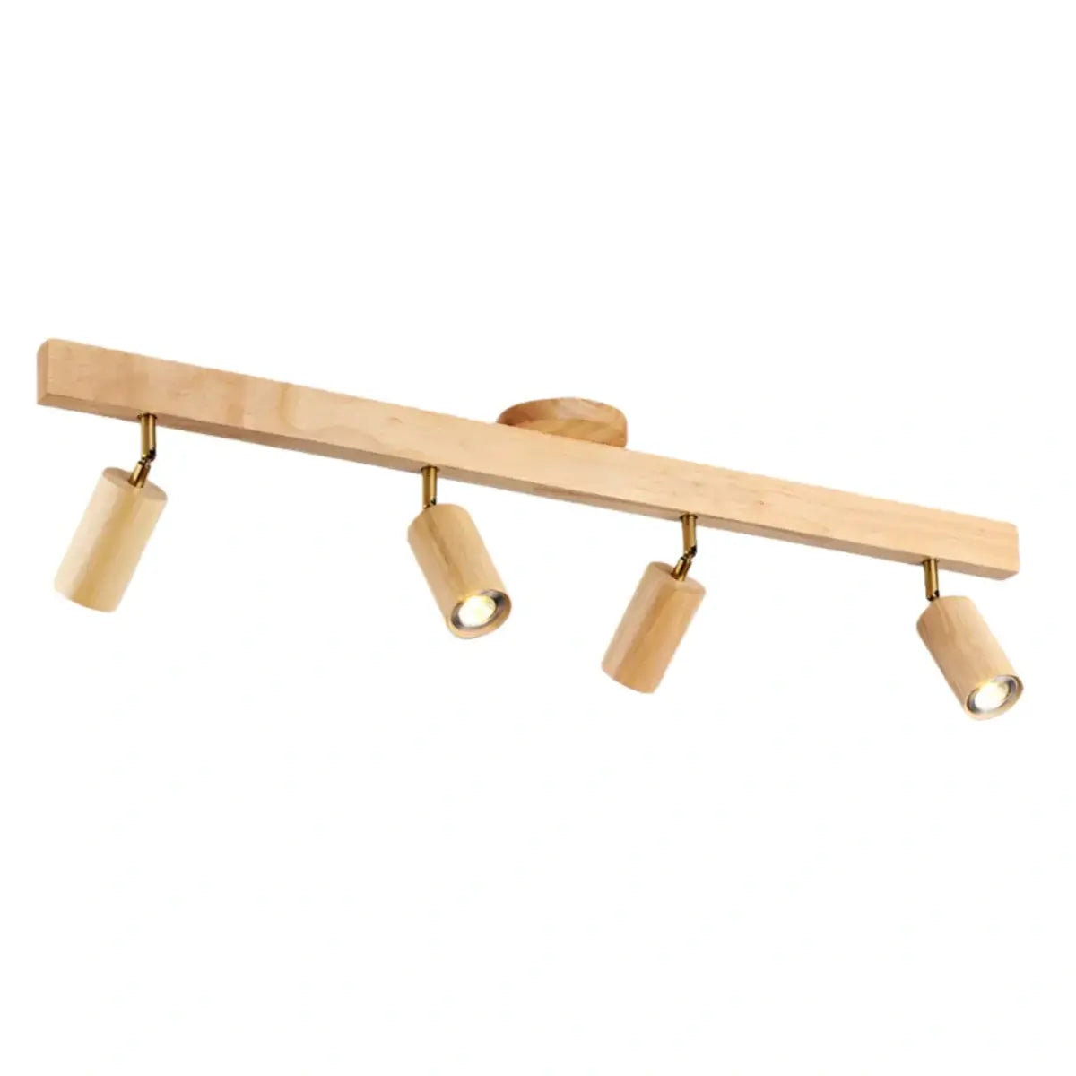 Modern Adjustable LED Track Ceiling Light with Wooden Shades