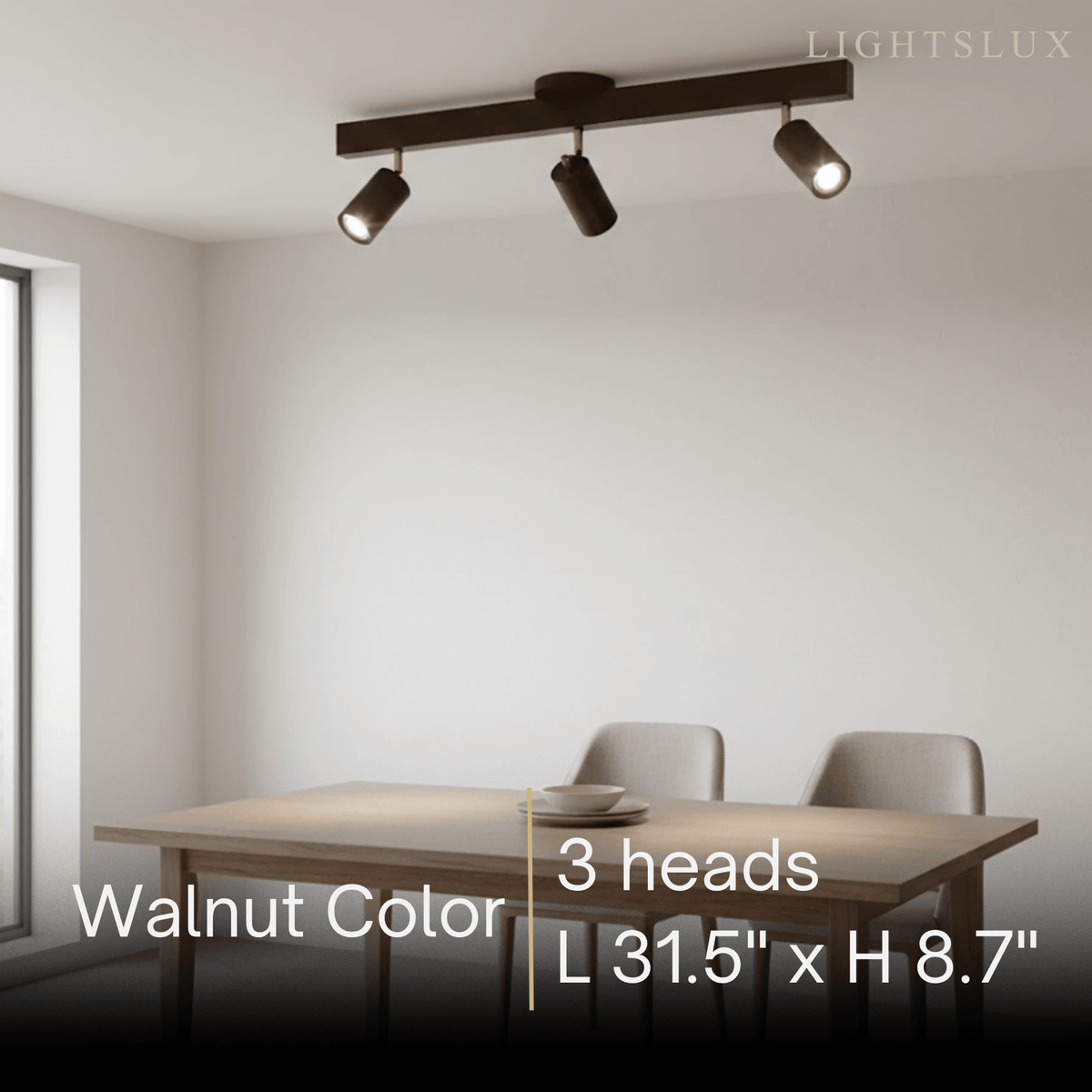 Modern Adjustable LED Track Ceiling Light with Wooden Shades