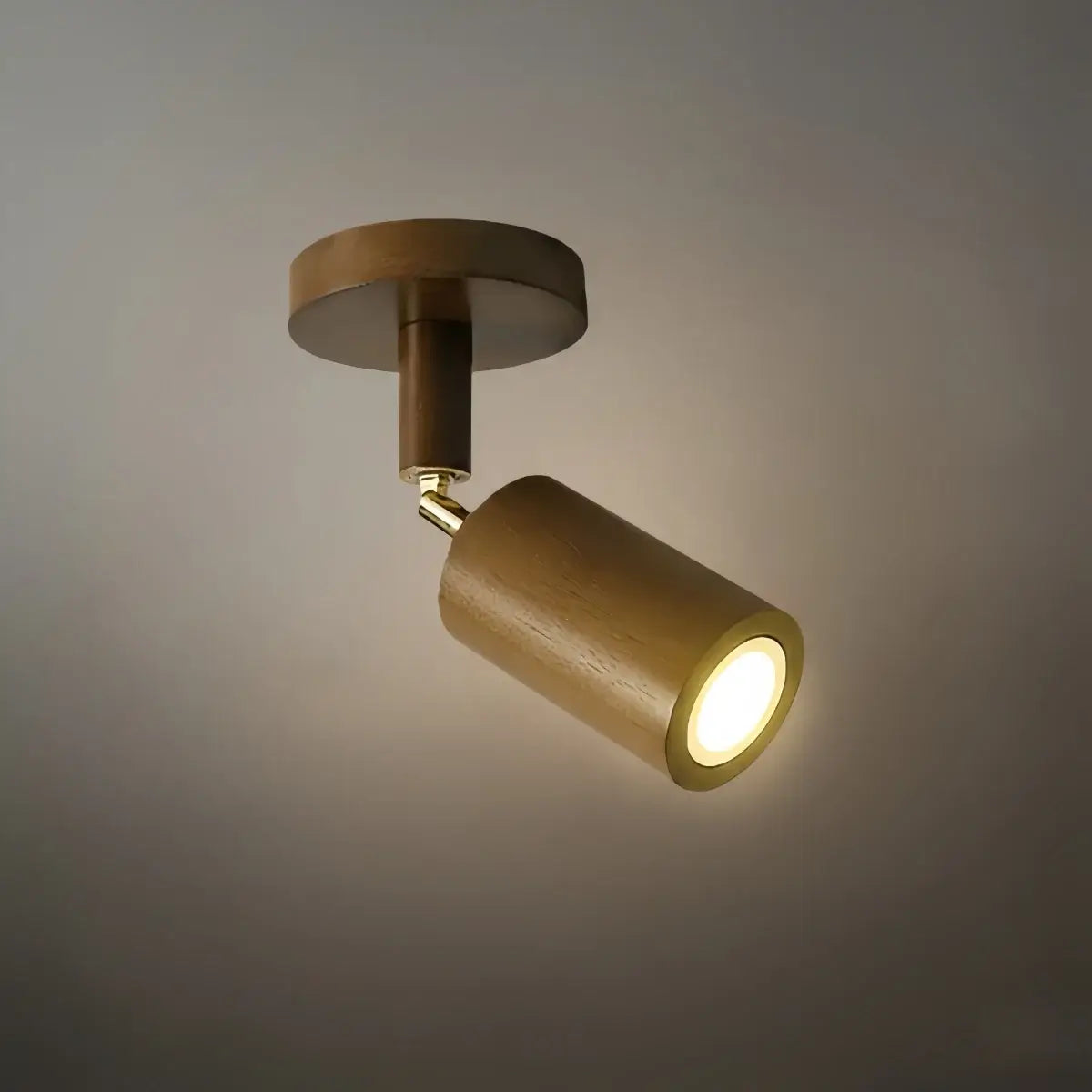 Modern Adjustable LED Track Ceiling Light with Wooden Shades