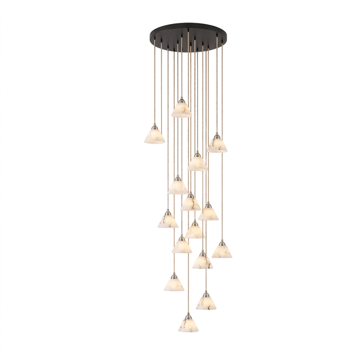 Conical pendant light for the hallway with a brass detail