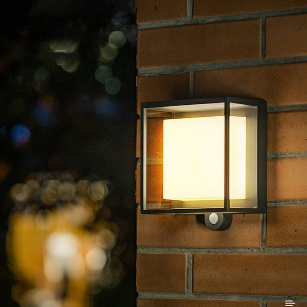Zewnętrzna montowana solarna lampa ścienna z podświetleniem