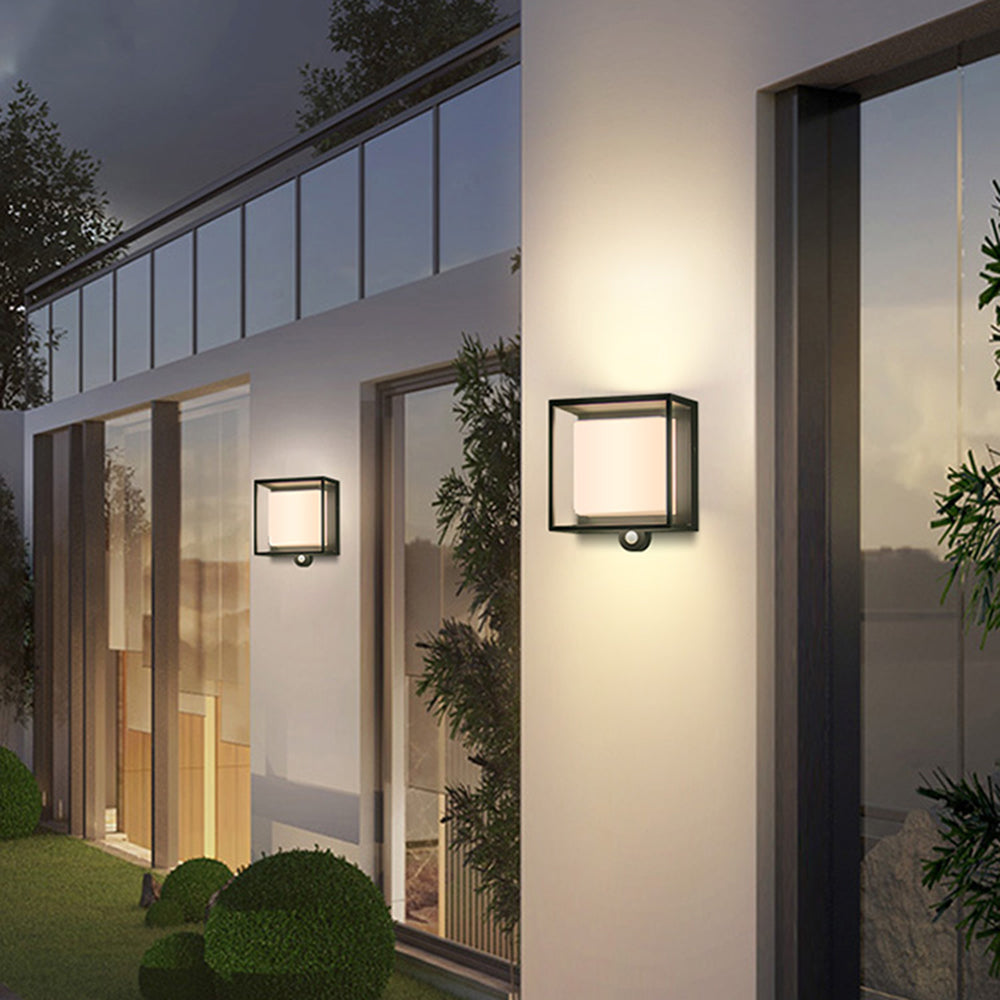 Zewnętrzna montowana solarna lampa ścienna z podświetleniem