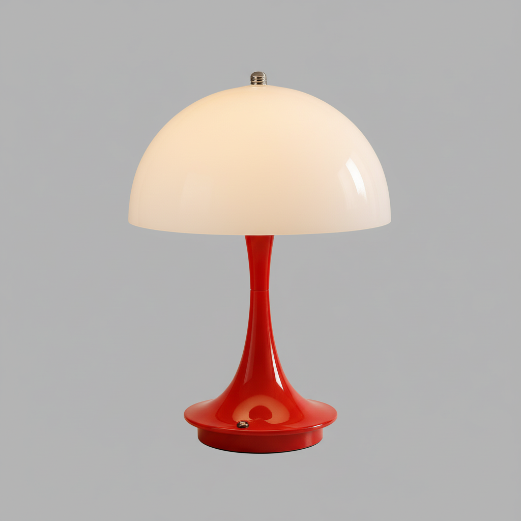 Wireless mushroom-shaped LED table lamp