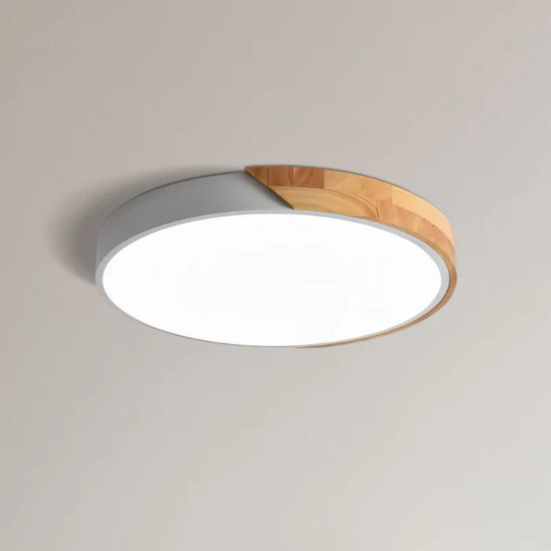 Okrągła lampa sufitowa Japandi z oświetleniem LED