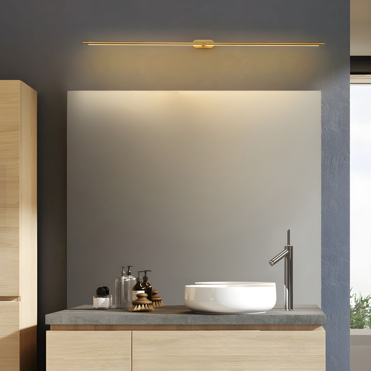 Modern minimalist metal LED bathroom wall sconce