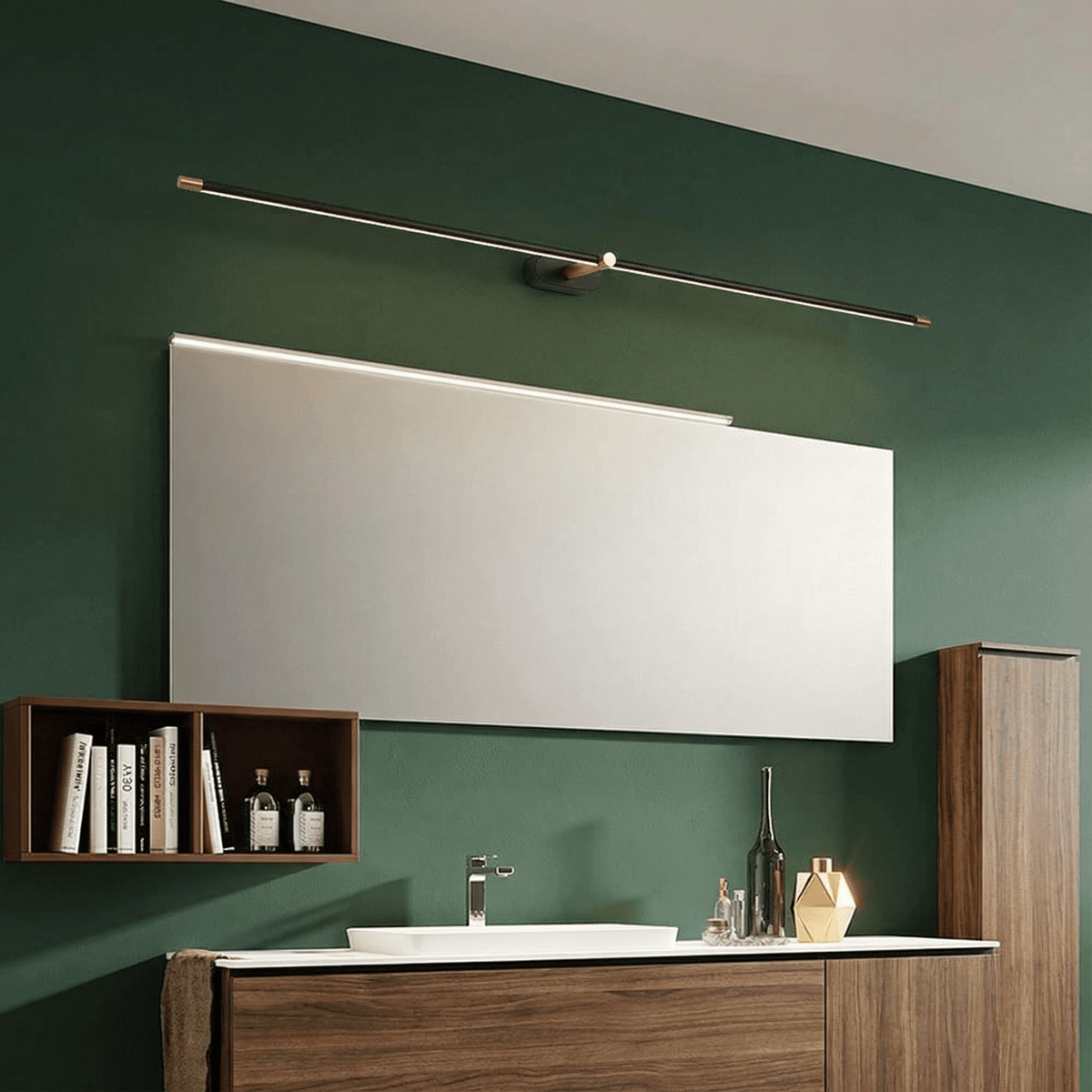 Modern minimalist metal LED bathroom wall sconce
