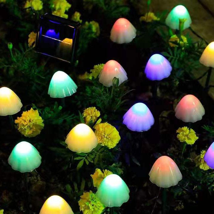 Solarna lampa ogrodowa grzybki z kolorowym światłem