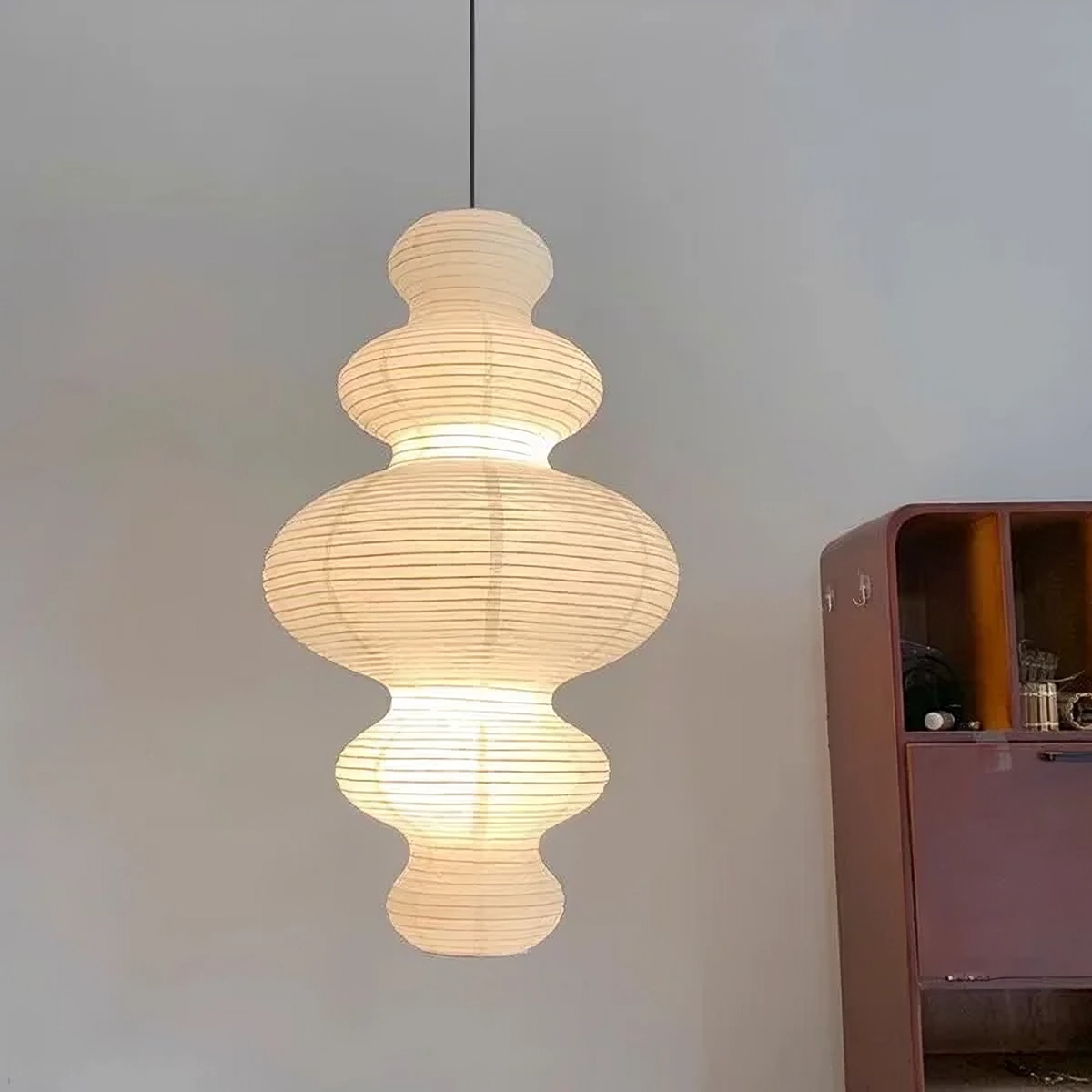 Lampa wisząca z papieru ryżowego warstwowego