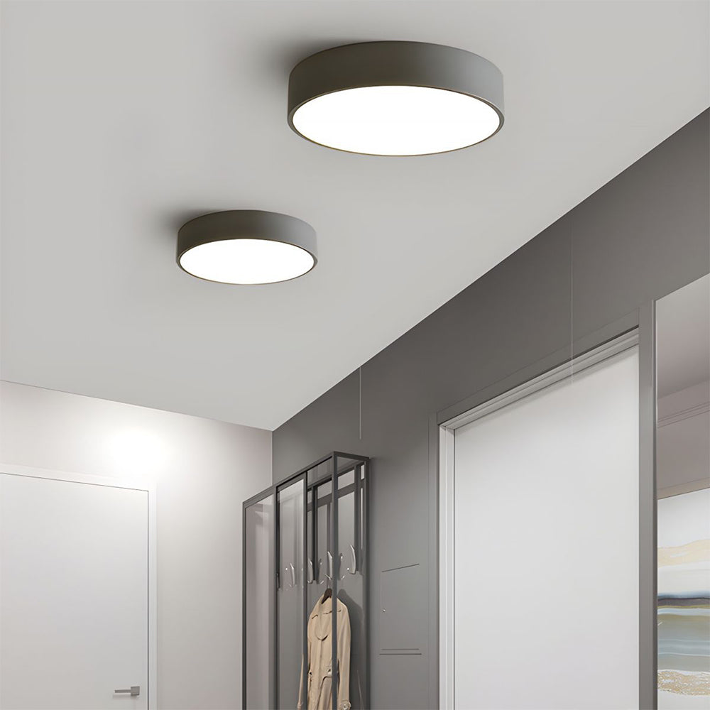 Round LED ceiling light with a flush-mount design
