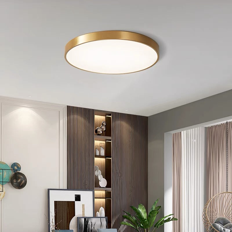 Round LED ceiling light with a flush-mount design