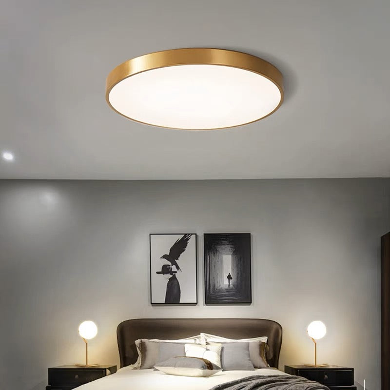 Round LED ceiling light with a flush-mount design