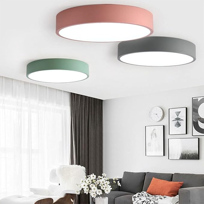 Round LED ceiling light with a flush-mount design