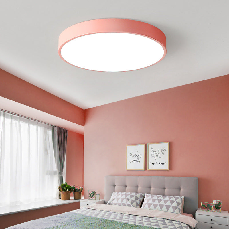 Round LED ceiling light with a flush-mount design