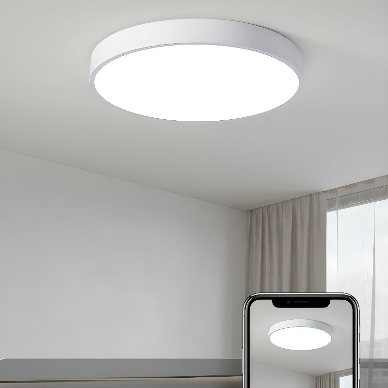 Round LED ceiling light with a flush-mount design