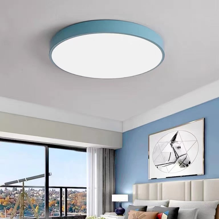 Round LED ceiling light with a flush-mount design