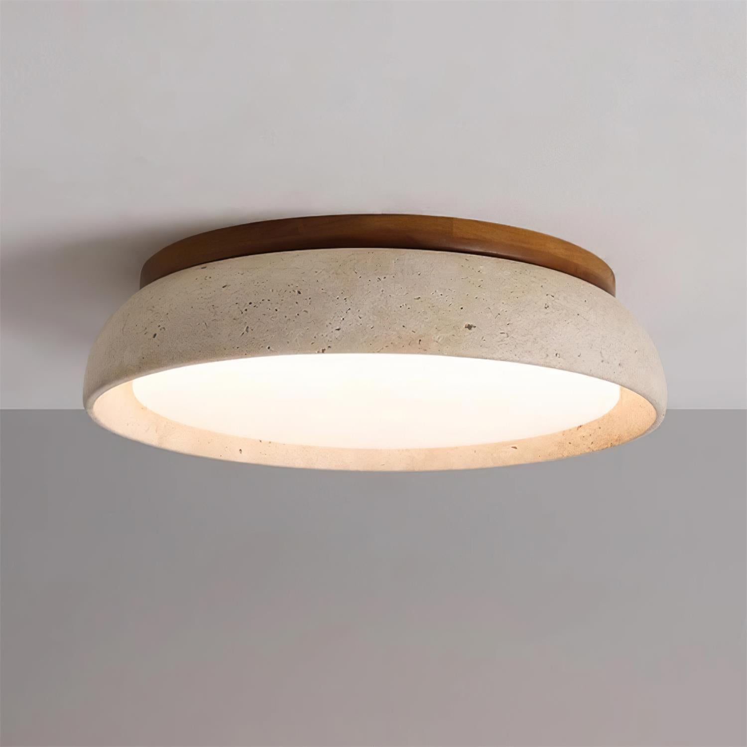 Lampa sufitowa z naturalnego trawertynu