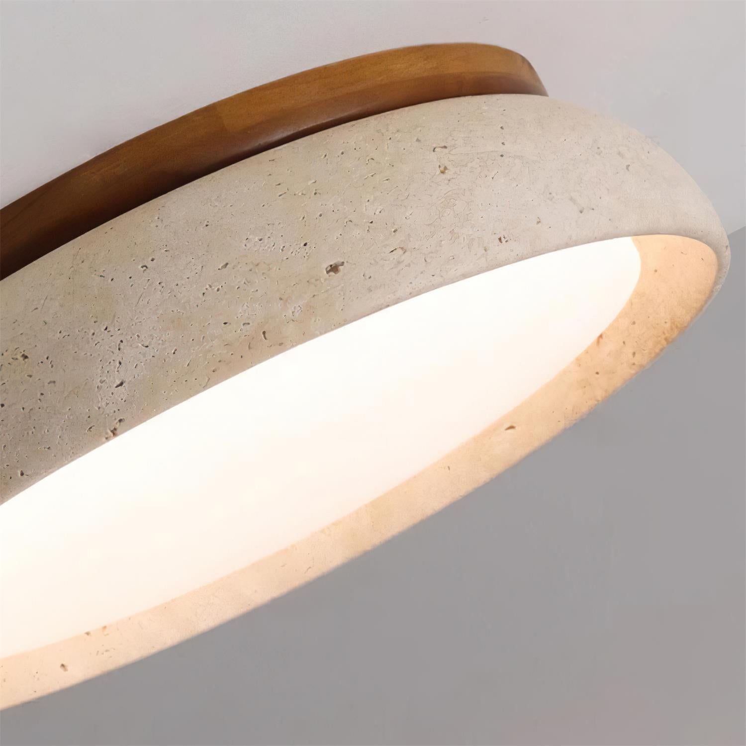Lampa sufitowa z naturalnego trawertynu