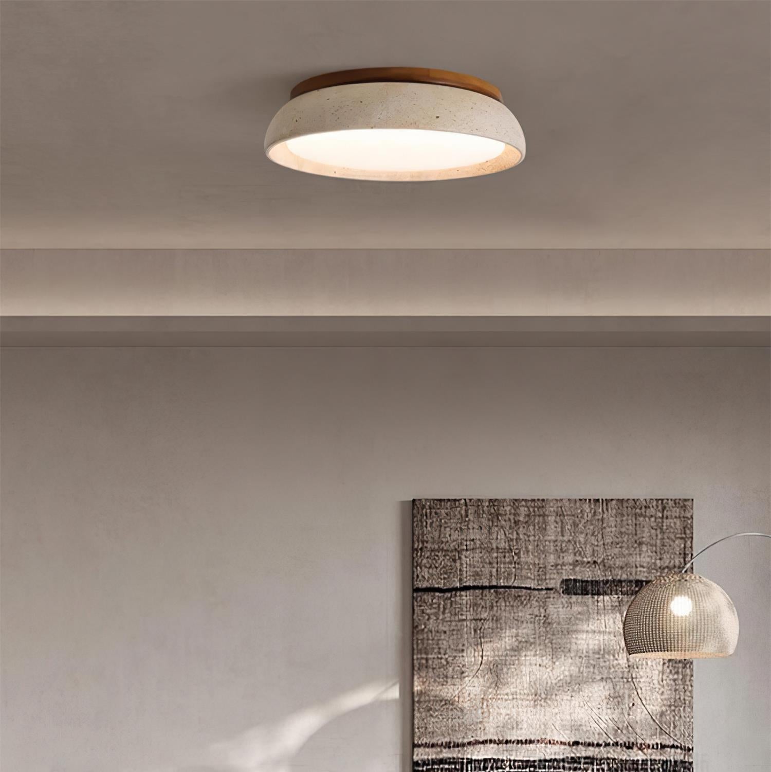Lampa sufitowa z naturalnego trawertynu