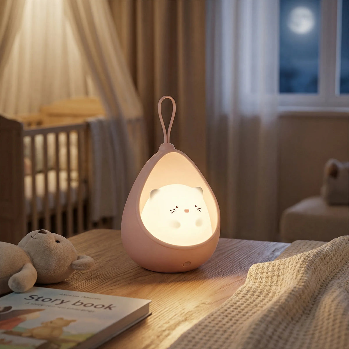 Przenośna Lampka Nocna LED dla Dzieci z Ciepłym Światłem