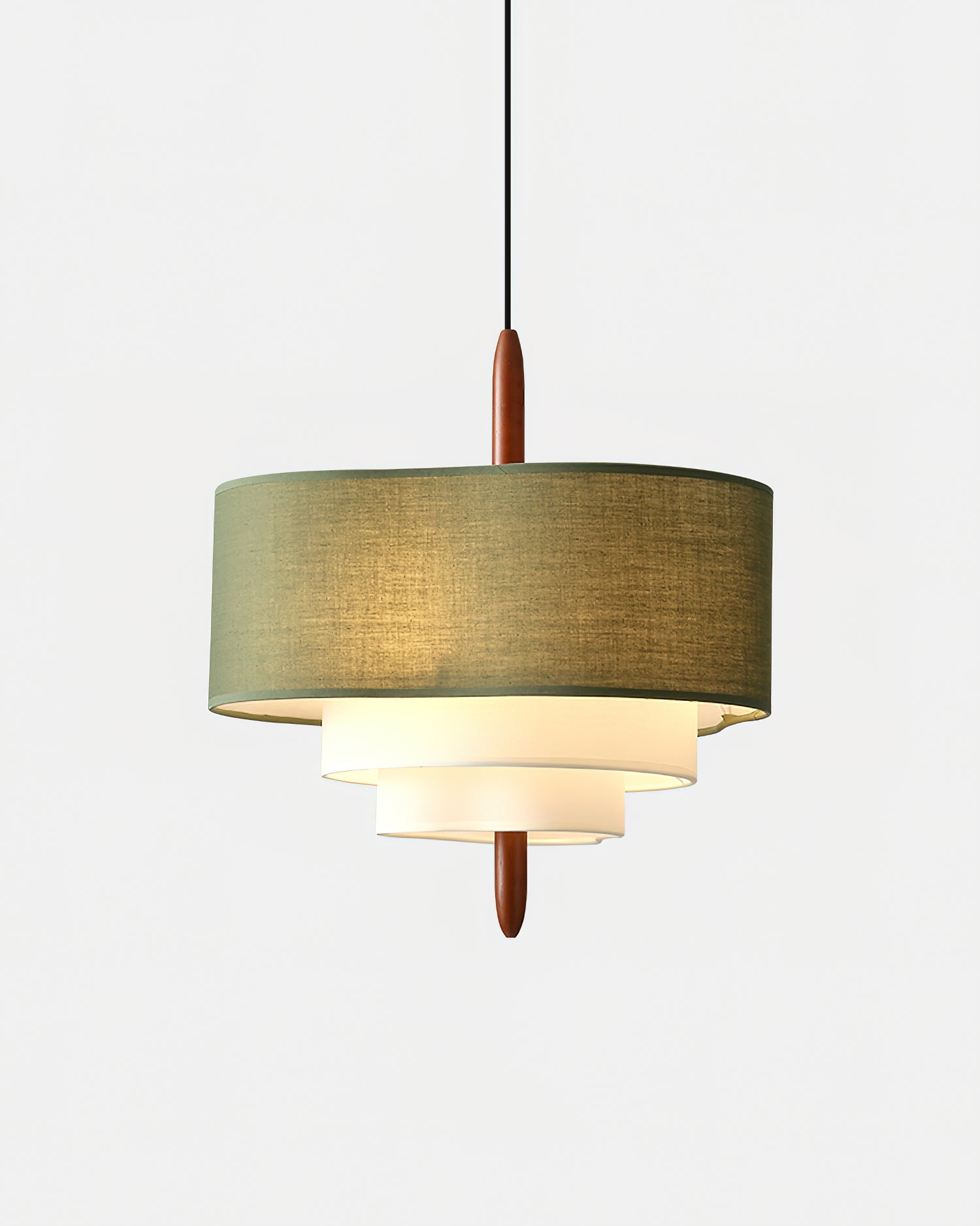Lampa wisząca z tkaniny warstwowa okrągła