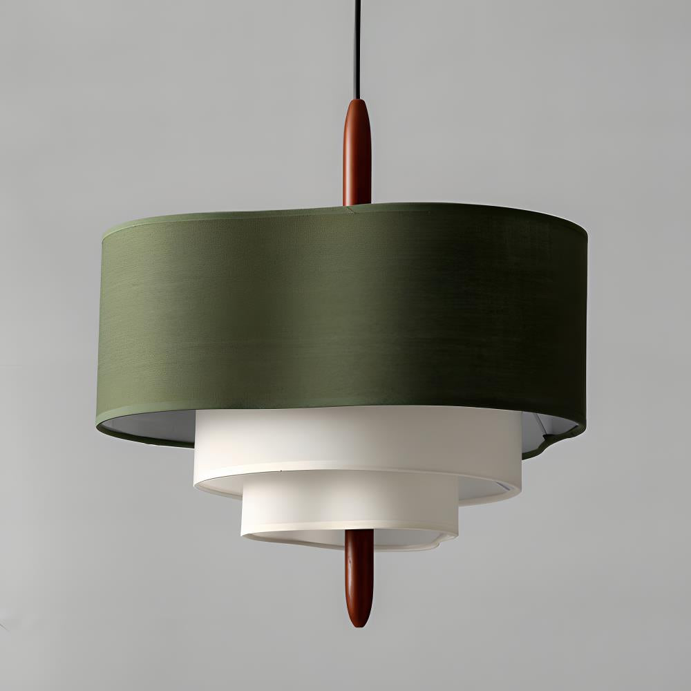 Lampa wisząca z tkaniny warstwowa okrągła