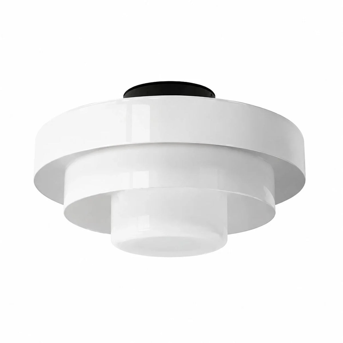 Okrągła lampa sufitowa Bauhaus do wnętrz Japandi