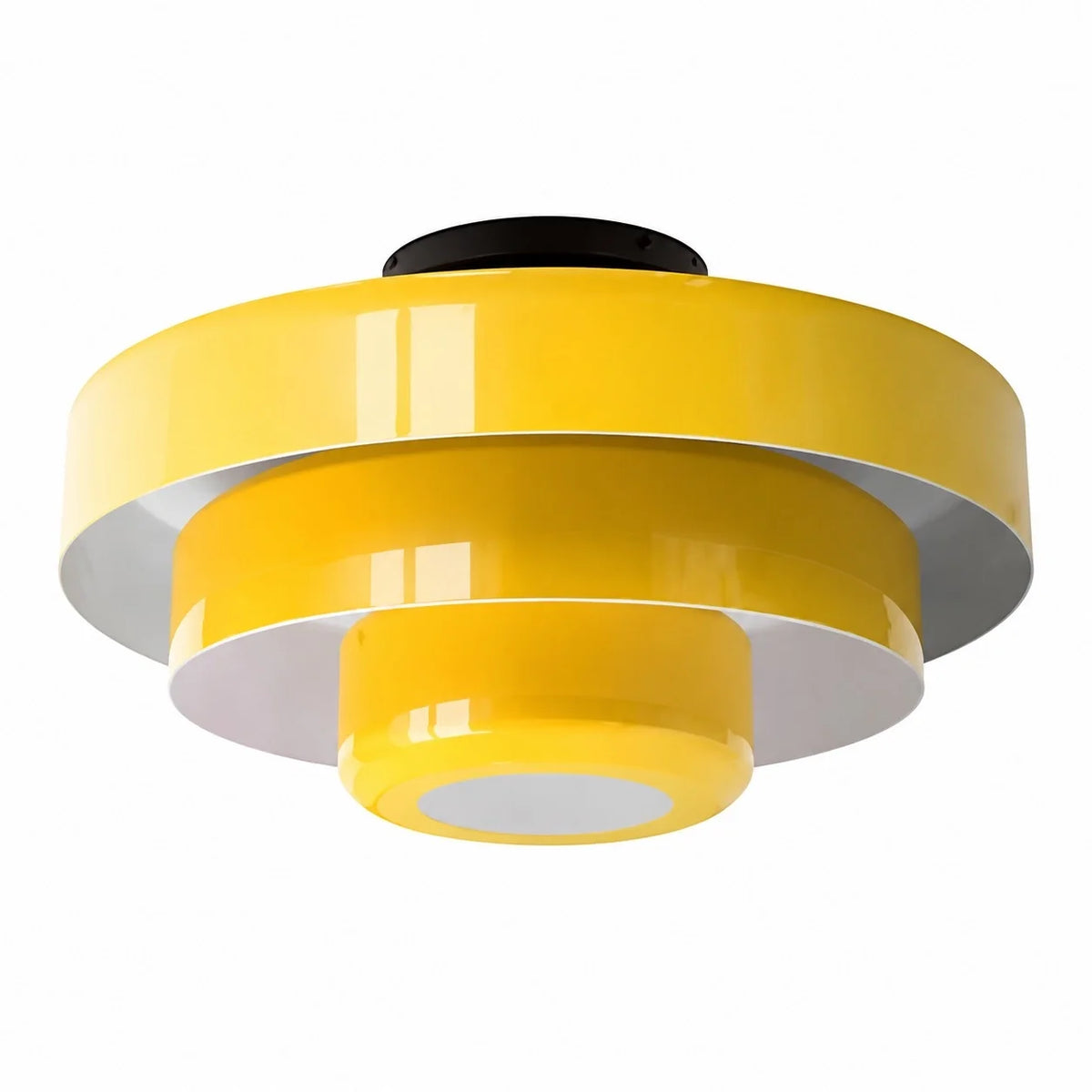 Okrągła lampa sufitowa Bauhaus do wnętrz Japandi