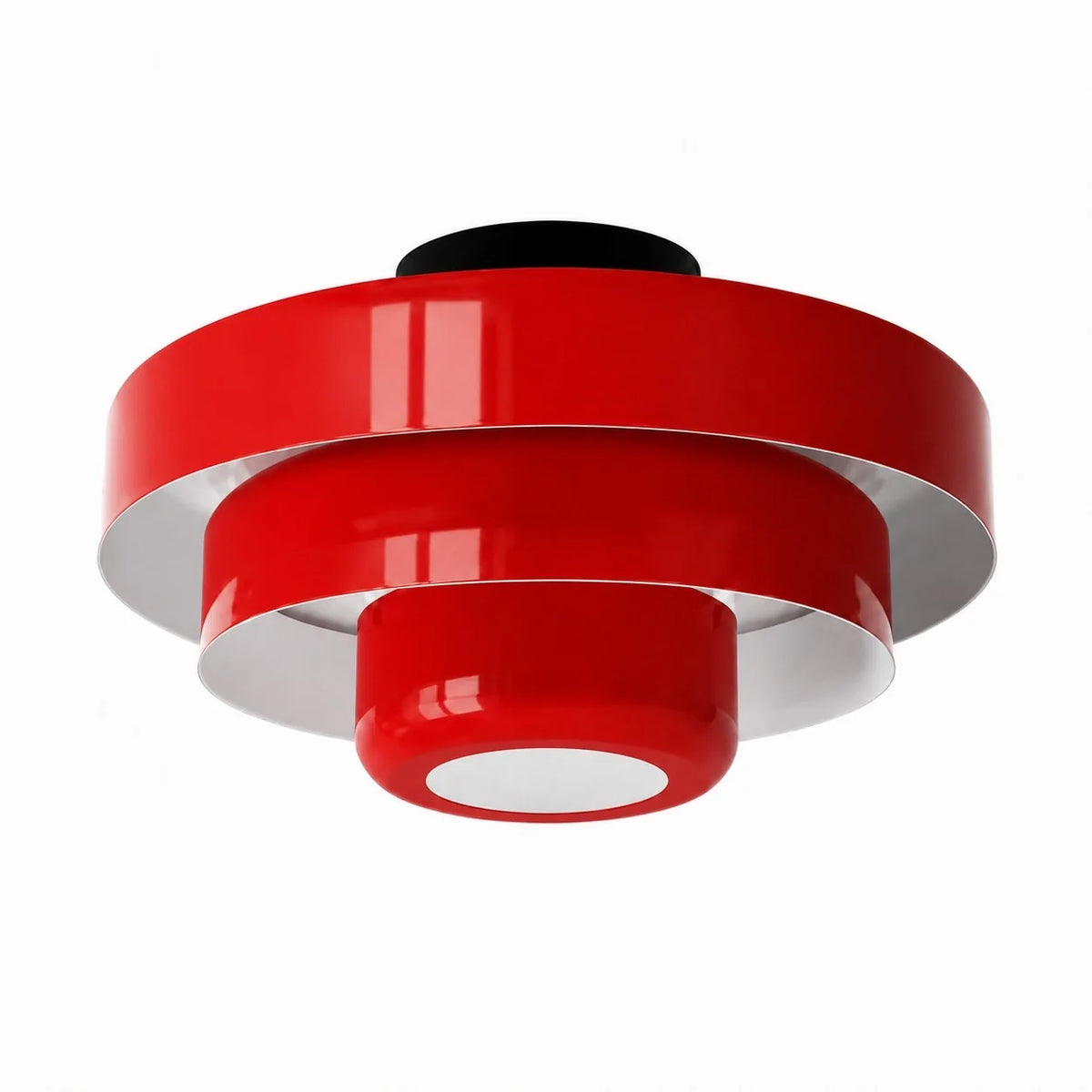 Okrągła lampa sufitowa Bauhaus do wnętrz Japandi