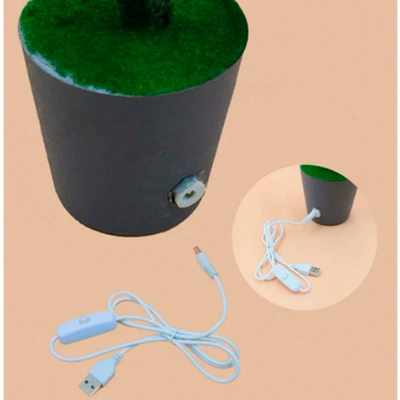USB bedside lamp with illuminated branches and flowers