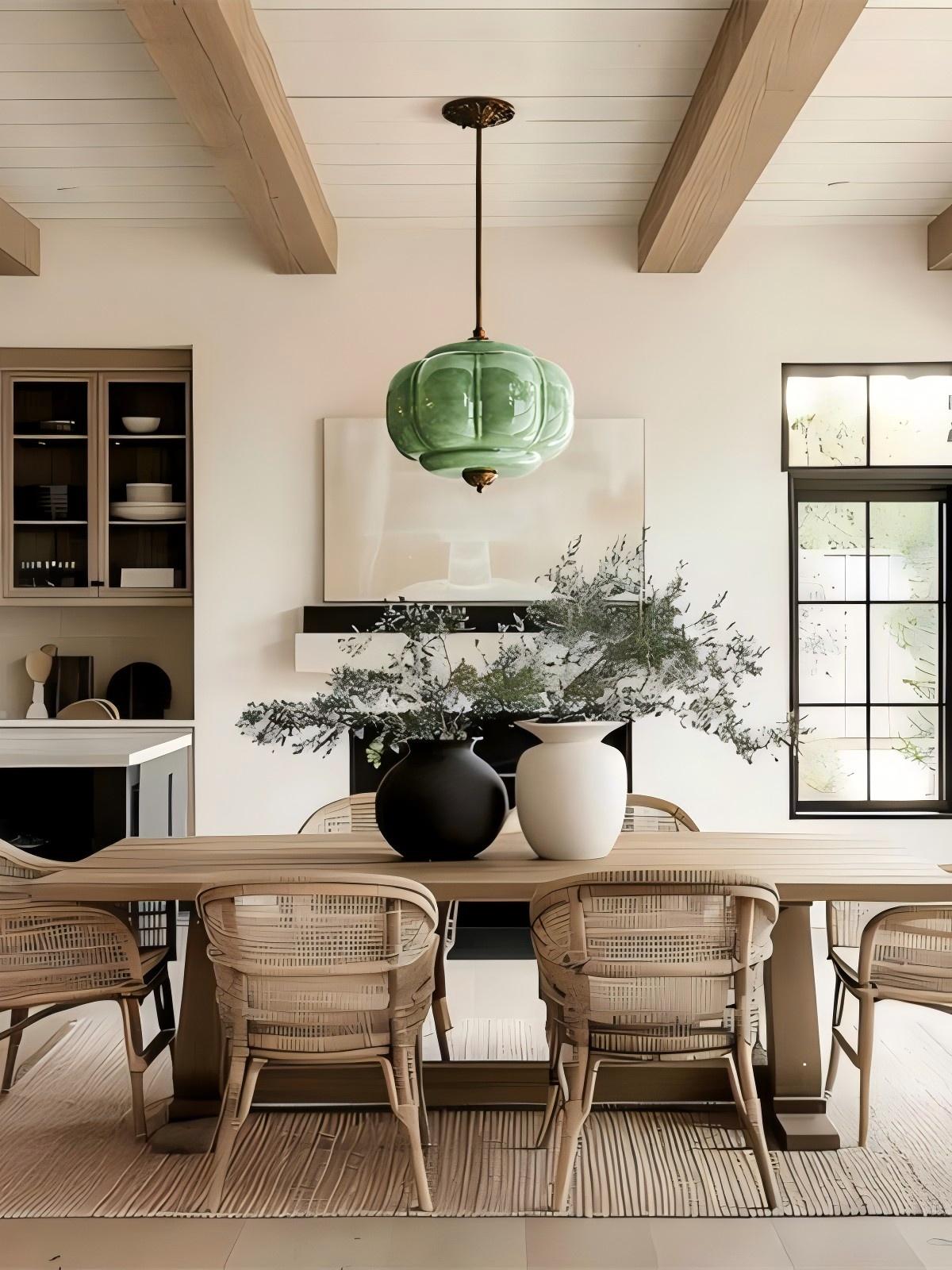 Klasyczna lampa wisząca w kształcie dyni szklana półpłaska