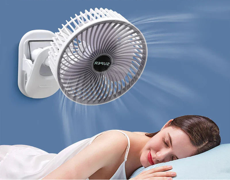 Portable fan with detachable base and wall mount