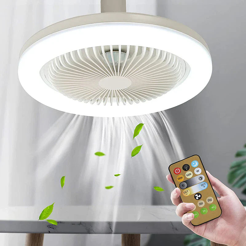 Ceiling LED lamp with fan and remote control