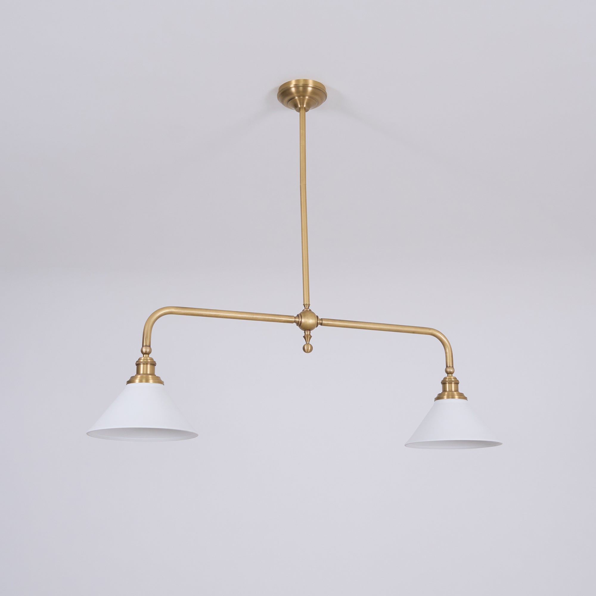 Lampa wisząca z dwoma kloszami metal szkło