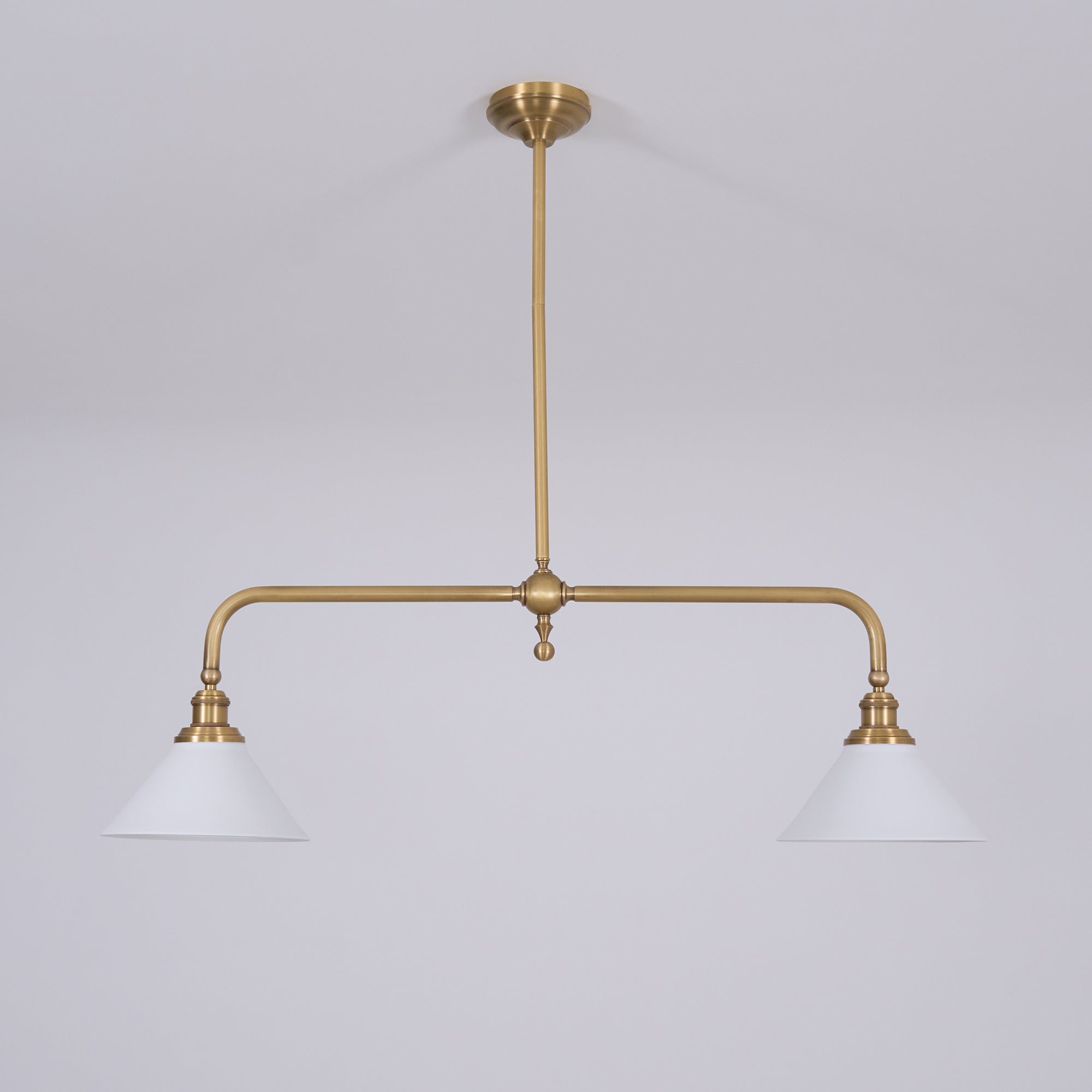 Lampa wisząca z dwoma kloszami metal szkło