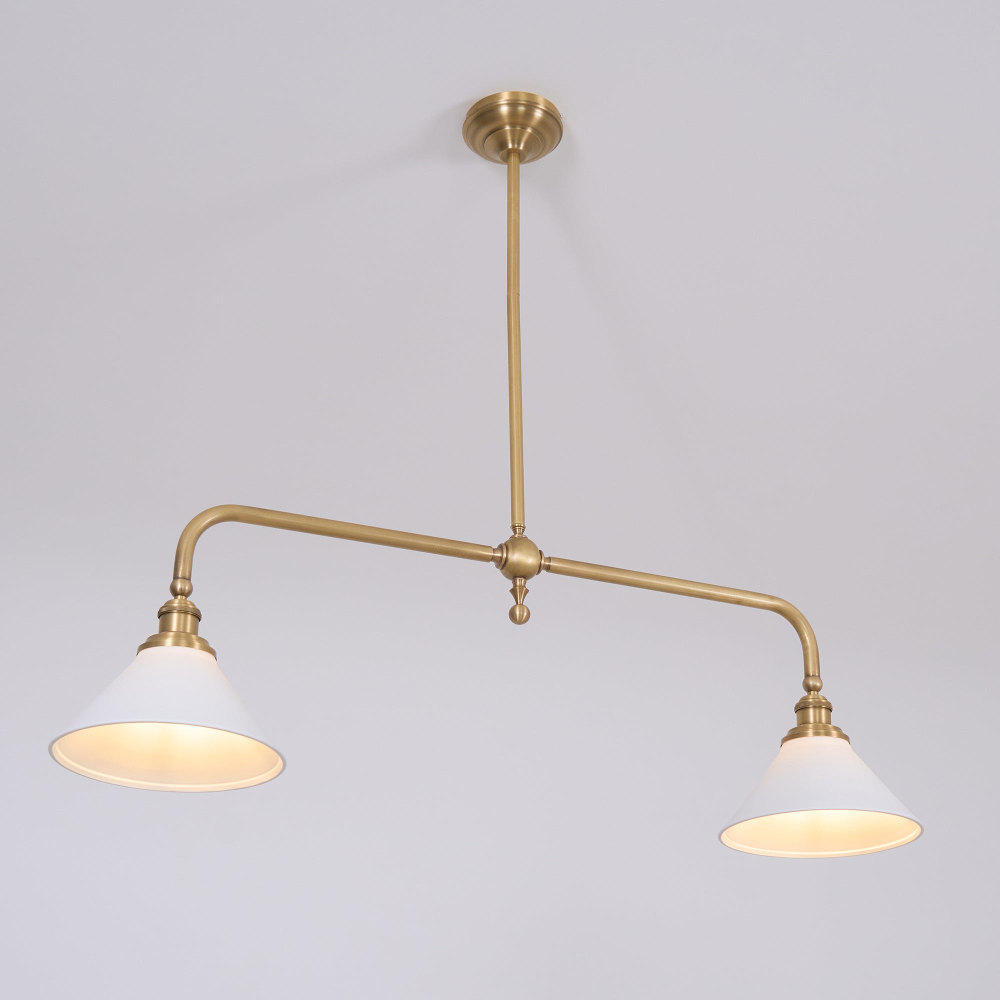 Lampa wisząca z dwoma kloszami metal szkło