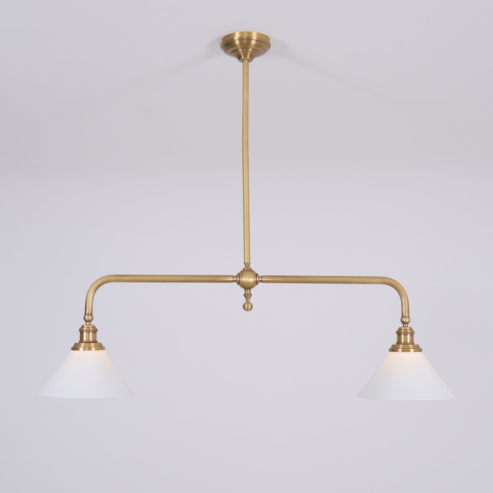 Lampa wisząca z dwoma kloszami metal szkło