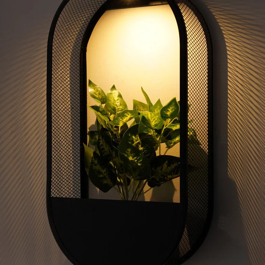 Lampa Zewnętrzna ścienna z doniczką i wbudowanym światłem