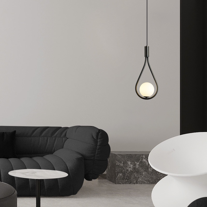 Minimalist LED pendant light with an elongated fixture