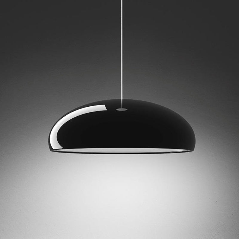 Lampa wisząca półkulista metalowa