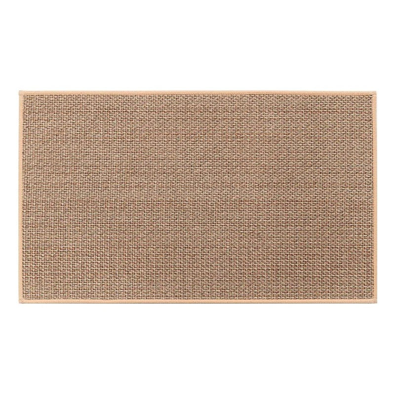 Woven floor mat with textured surface and backing