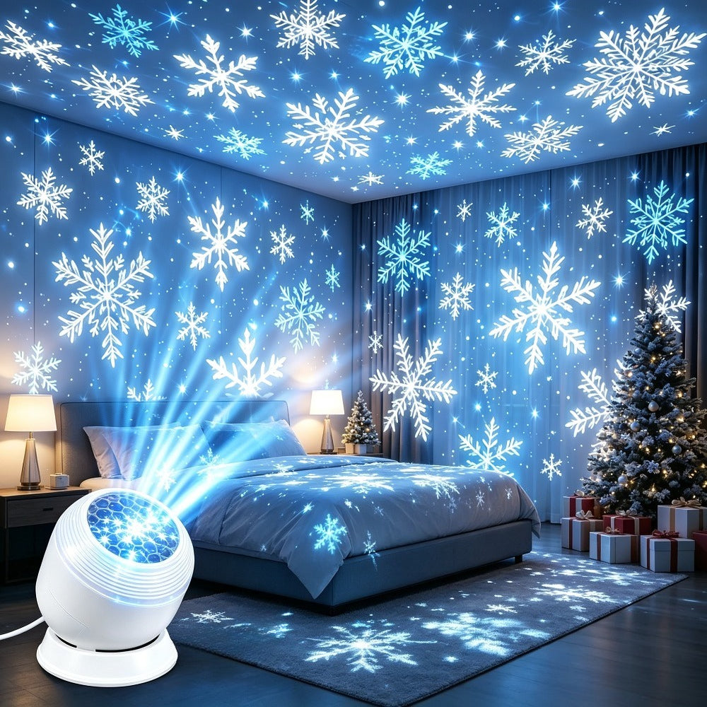 Projecteur LED de flocons de neige avec rotation à 360 degrés
