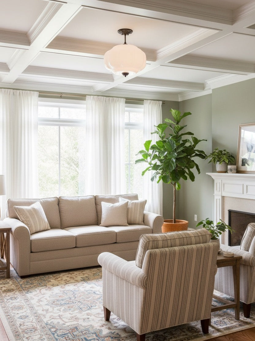 Klasyczna lampa wisząca w kształcie dyni szklana półpłaska