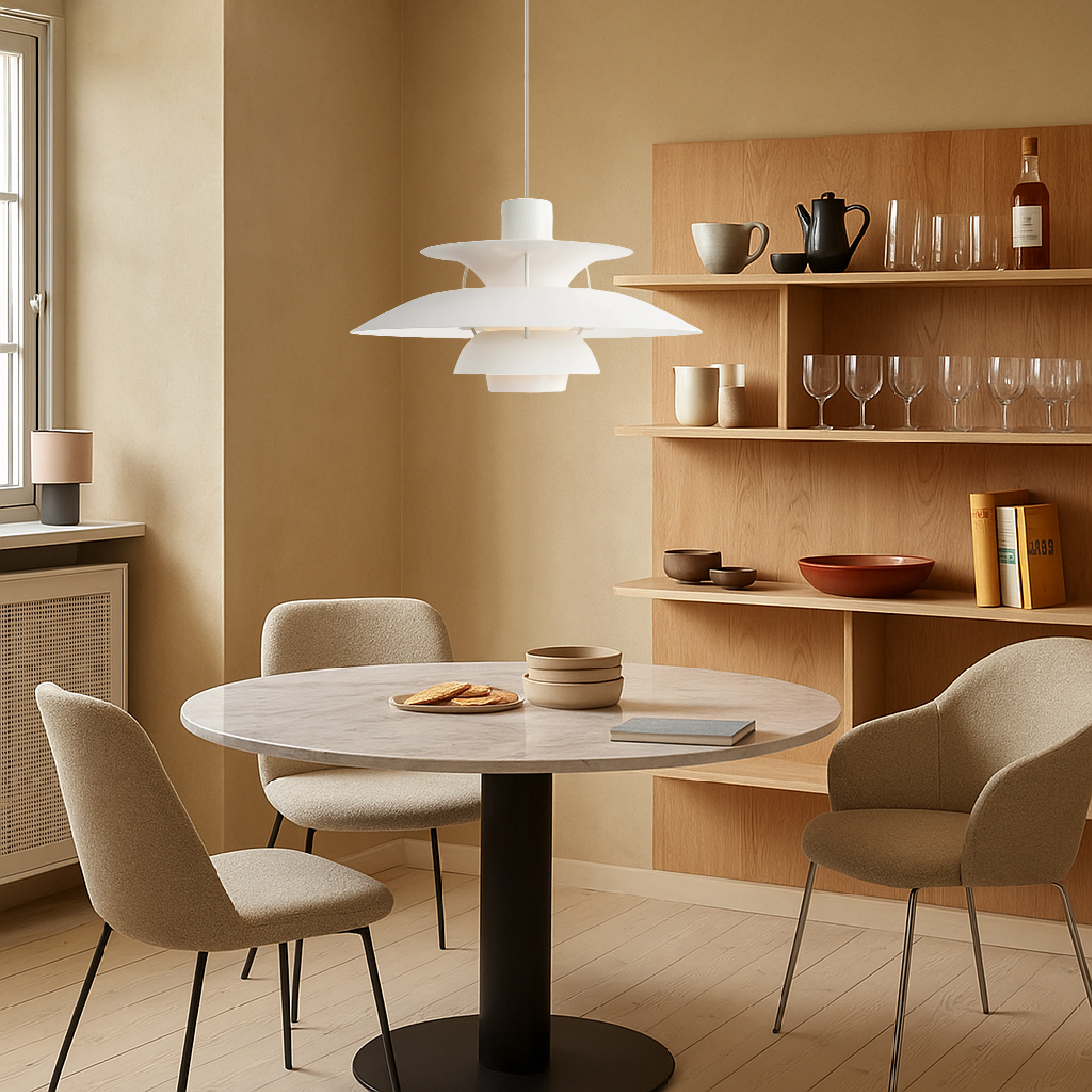 Warstwowa lampa sufitowa w stylu duńskim